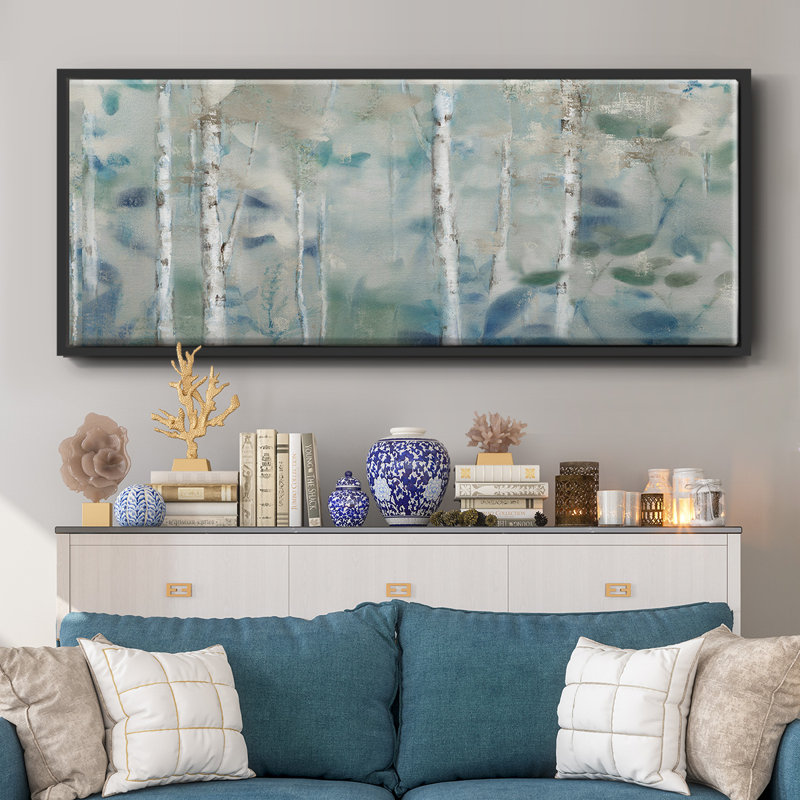 Zen Forest II- Framed Canvas, 12" H x 30" W