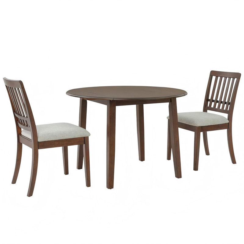 Ensemble repas 3 pièces pour 2 | Table pliante et chaises rembourrées, Brun