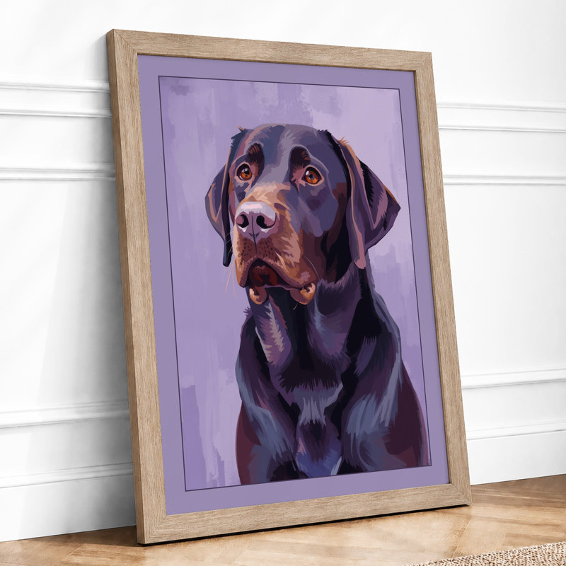 Quiet Labrador Modern - Framed Print, A1 - 84.1 x 59.4 cm, Oak