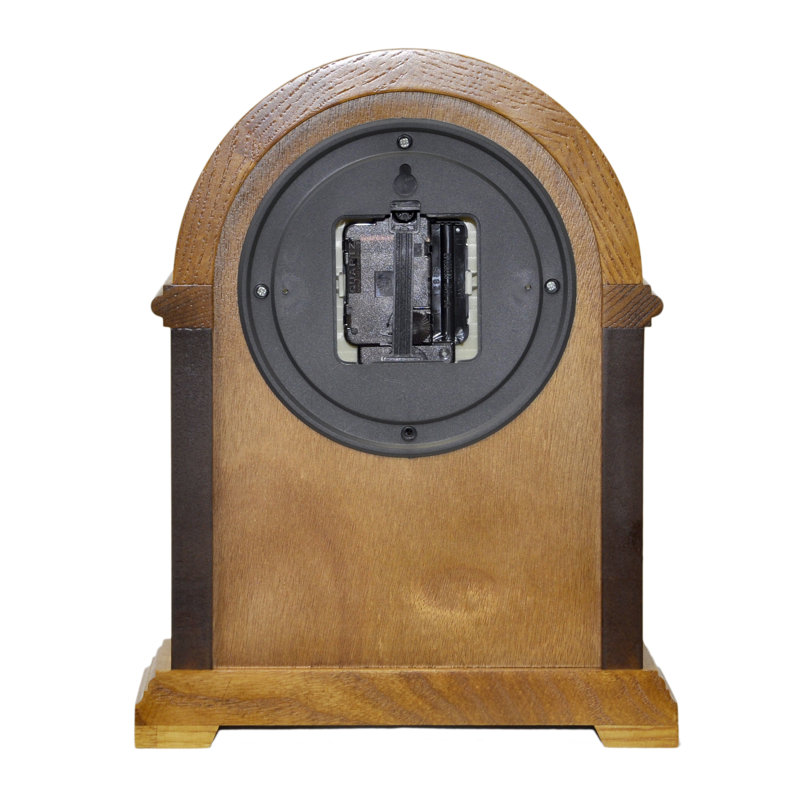 Traditional Analogue Wood Quartz Movement / Crystal Tabletop Clock in Brown