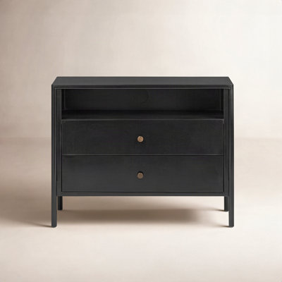 2-Drawer Iron Nightstand