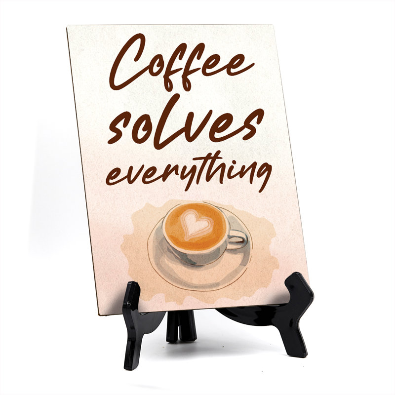 Café résolvant tout signe de table aquarelle