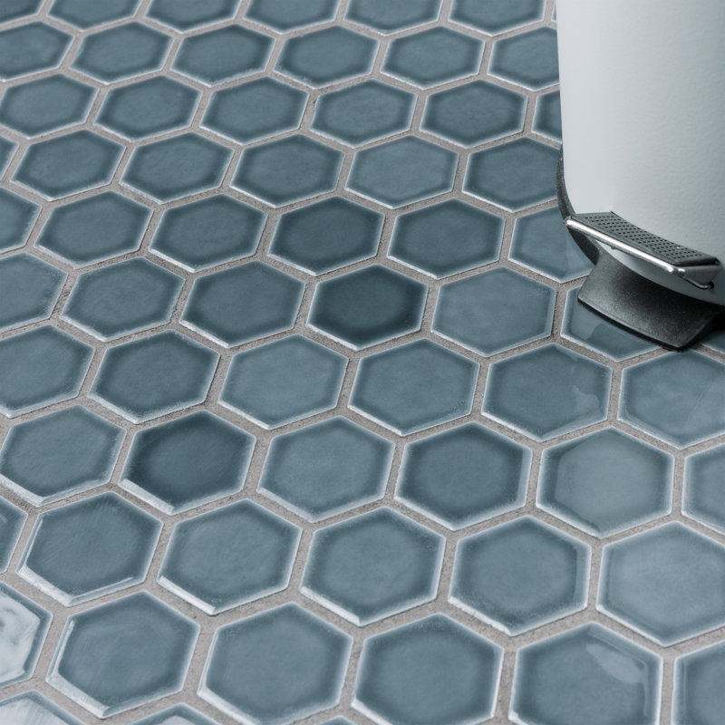 Hudson Due 2" x 2" Hex Porcelain Mosaic Wall & Floor Tile, Storm Gray