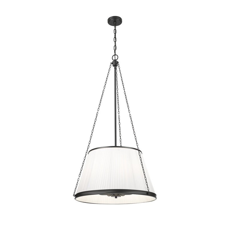Luminaire suspendu 24 pouces 6 lumières Michiel, Noir mat