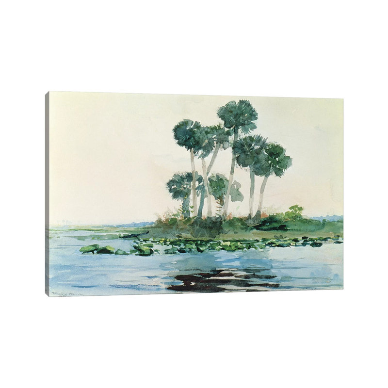 St. John's River, Florida, 1890 by Winslow Homer - Painting on Canvas, 45.72cm H x 66.04cm W x 3.81cm D, Wrapped Canvas