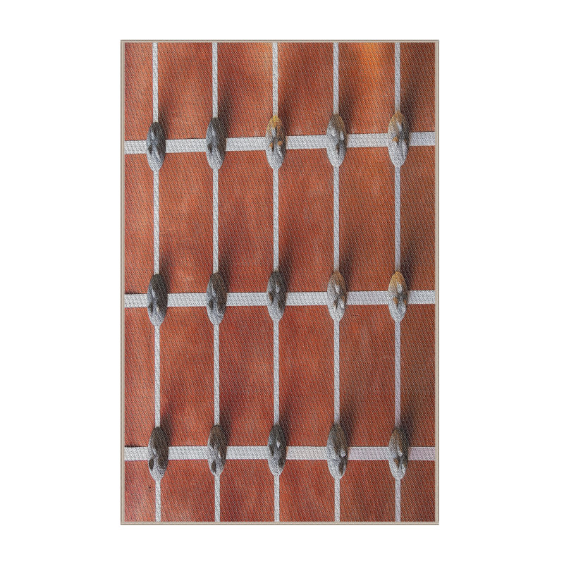 Tapis de zone brun à motif, Rectangle 5 pi x 8 pi