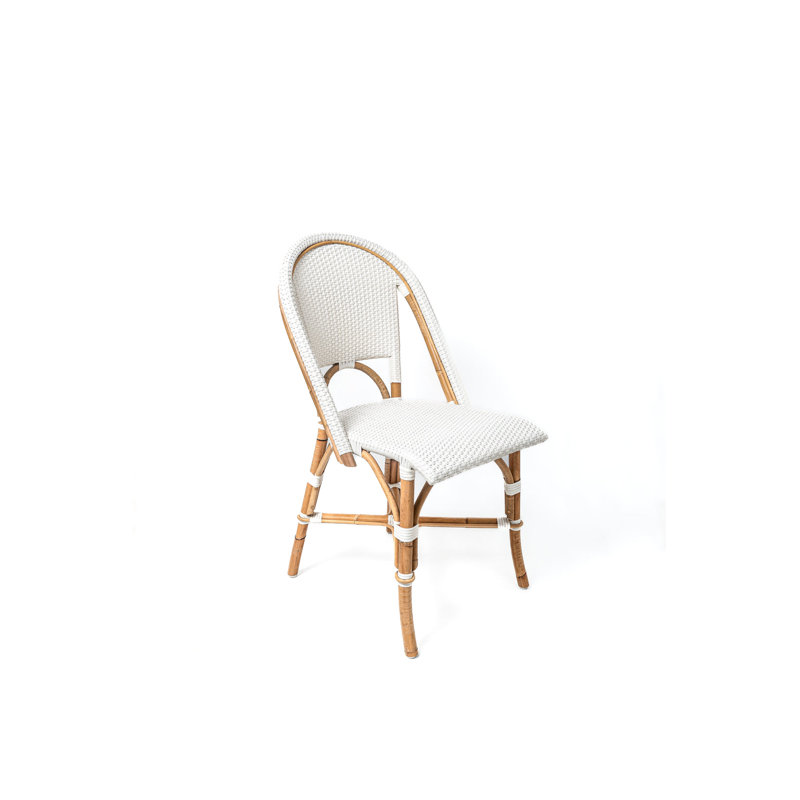 Chaise de salle à manger en rotin French, Blanc