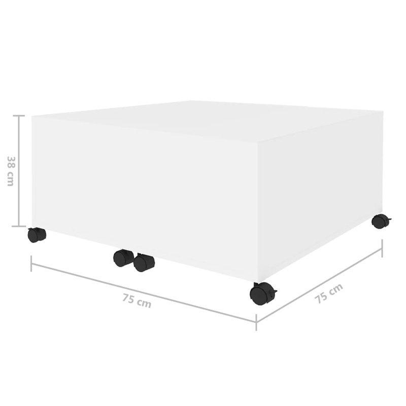 Godderd Wheel Coffee Table with Storage, White