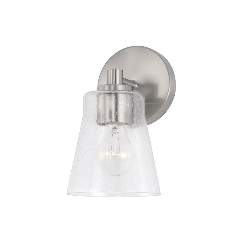 Steel Armed Sconce, Brushed Nickel