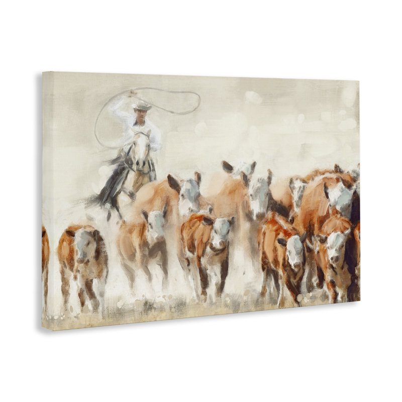 Art mural sur toile Cowboy, H 20 po x l 30 po