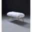 Banc en métal en fausse fourrure blanche sans fonction de rangement 17,55 po Largeur avec siège et or