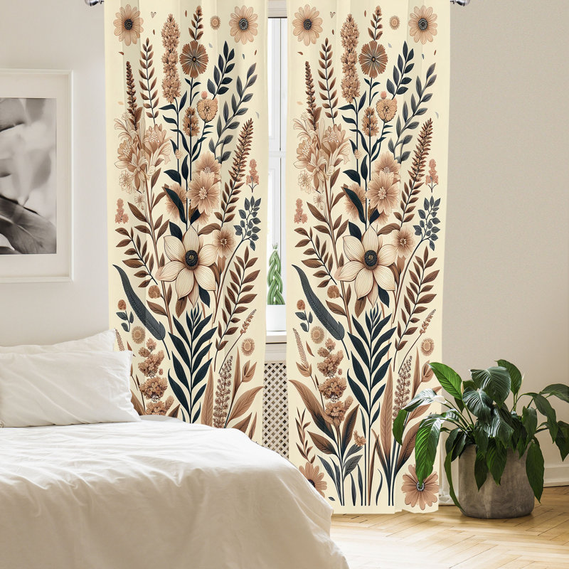 Lakeicha Semi Sheer Curtain Pair, 56" W x 95" L