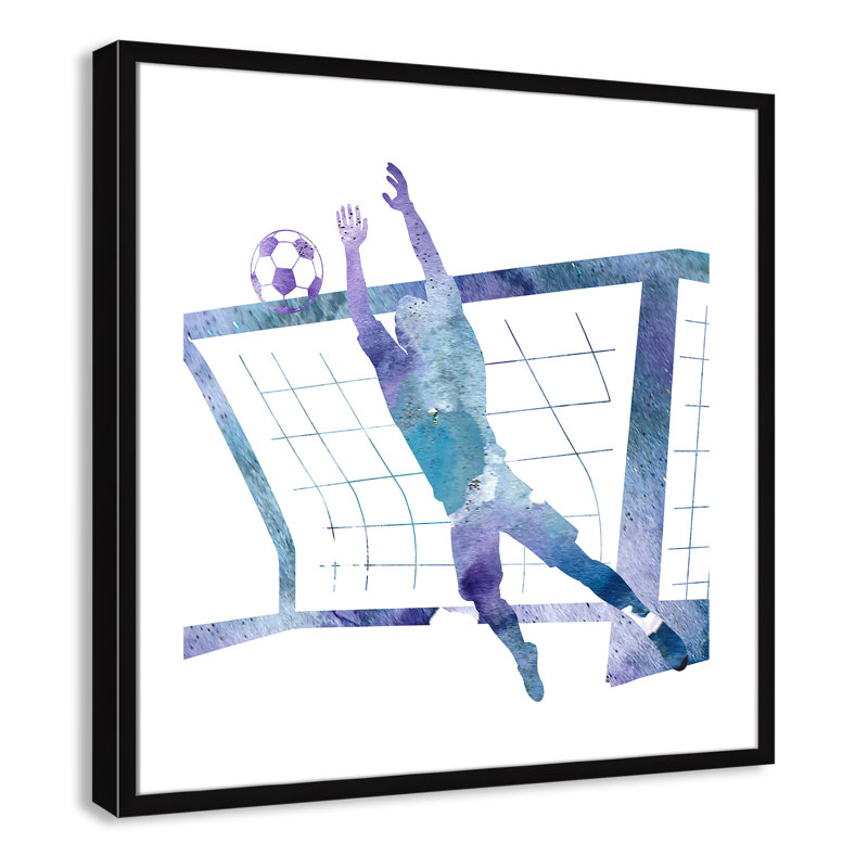 Fille de football 2, H 27,5 po x l 27,5 po x P 1,19 po, Encadré de boîte noir