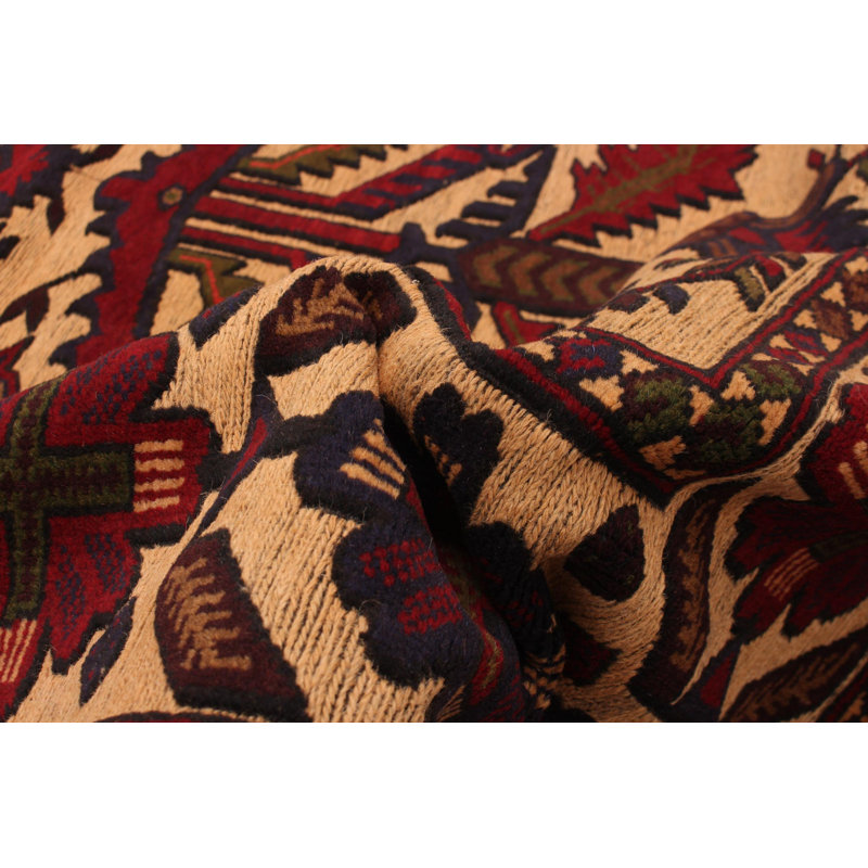 Tapis unique en laine noué à la main 3 pi 10 po x 6 pi 4 po nouvel âge Mikado