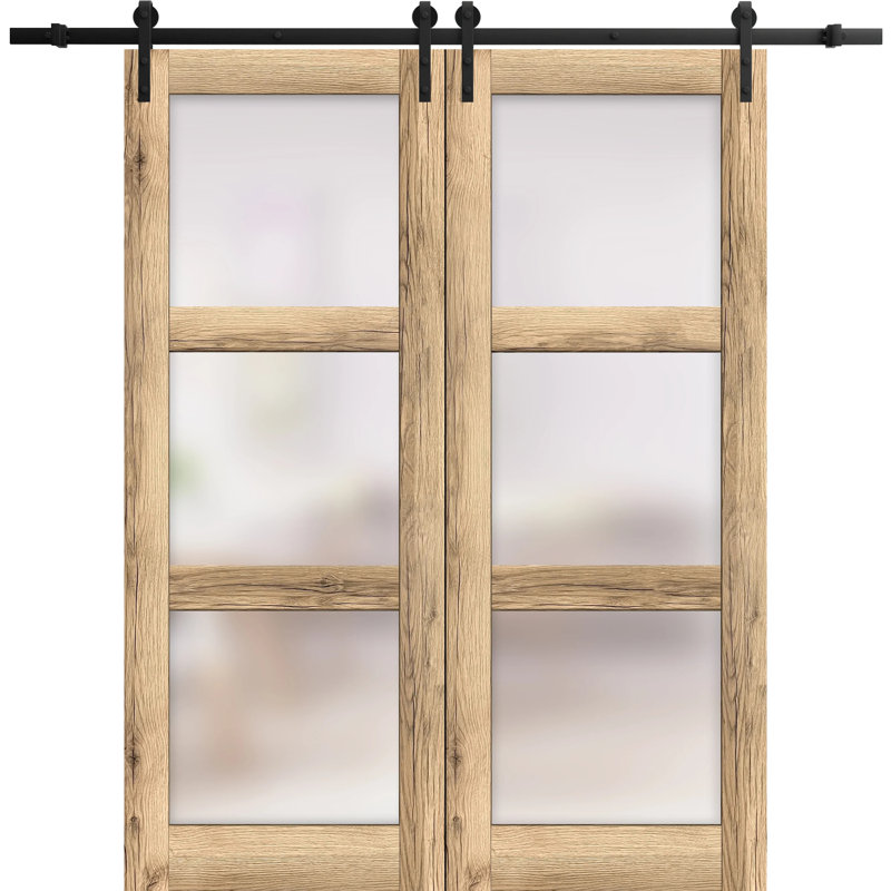 Porte de grange en bois lambrissé sans trousse de quincaillerie d’installation, 48 po x 80 po