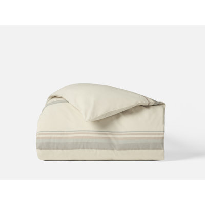 Crestridge Organic Modern & Contemporary Cotton Standard Striped Duvet Cover
