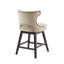 37"H Charcoal Fabric Swivel Counter Stool - Solid Wood Legs, Silver Trim Seat Stool, No Auto Return Swivel, Matte Protection-719211280-719211281