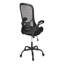 Chaise de bureau, pivotante, accoudoirs, hauteur réglable, ergonomique, travail, filet noir, métal noir, contemporain, moderne