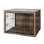 Cage pour chien moderne en bois d'intérieur - Portes doubles pour un accès facile et spacieux