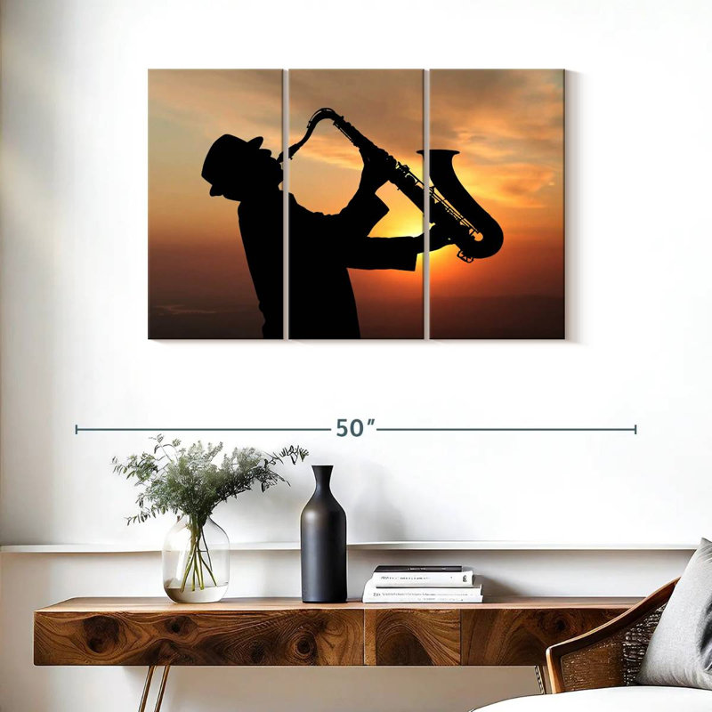 Abarca Man Playing Saxophone, 24" H x 38" W