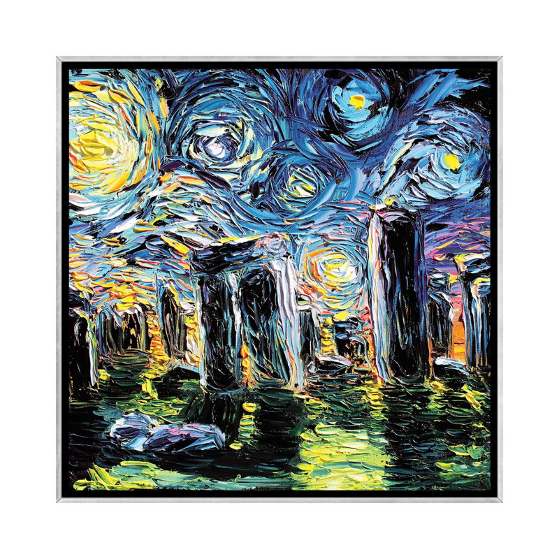 Reproduction d’art « Van Gogh never saw Stonehenge » par aja Trèves, Pas de tapis, H 26 po x l 26 po x P 1,5 po