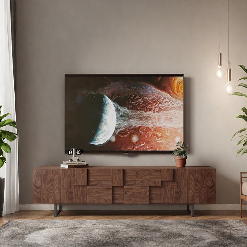 Meuble télé de niche de style rétro, H 19,68 po x L 70,86 po x l 15,74 po
