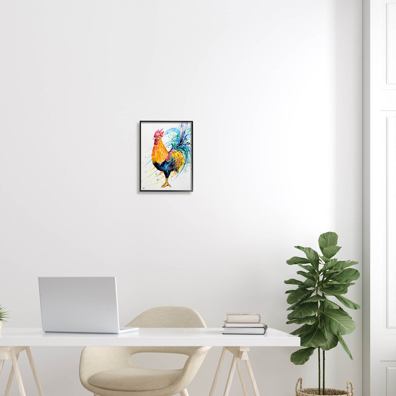 Art moderne, estampe numérique arc-en-ciel par Marc Allante, Giclée encadrée noir minuit, H 14 po x l 11 po x P 1,5 po