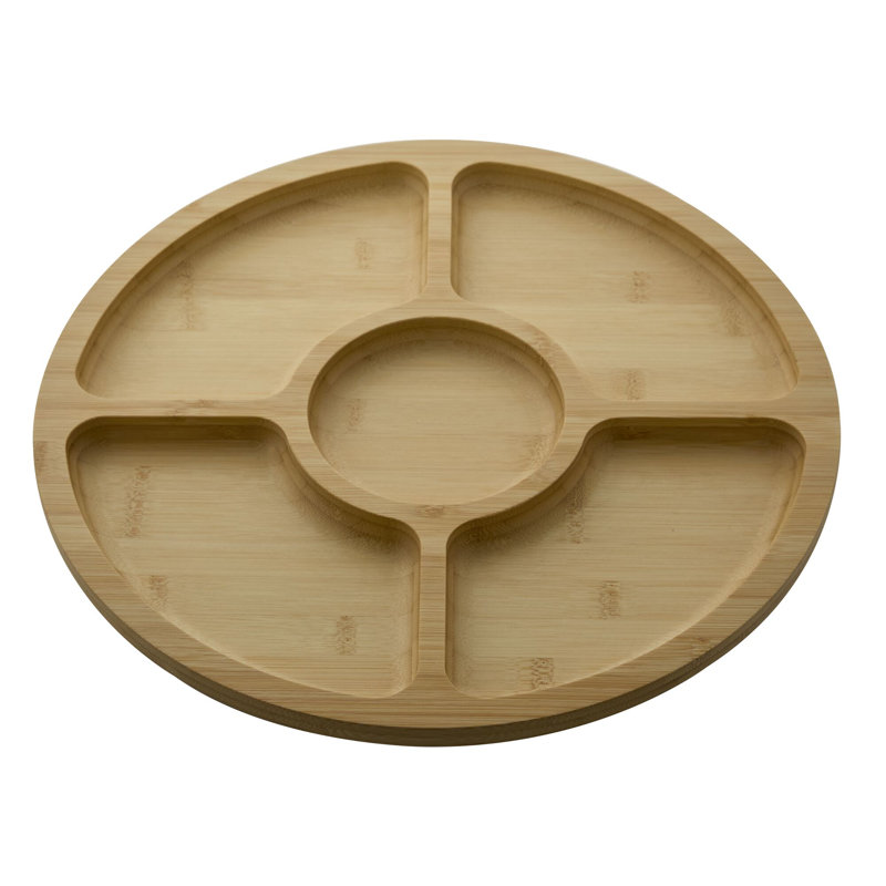 Bamboo Charcuterie Board with Clear Locking Lid and Compartments