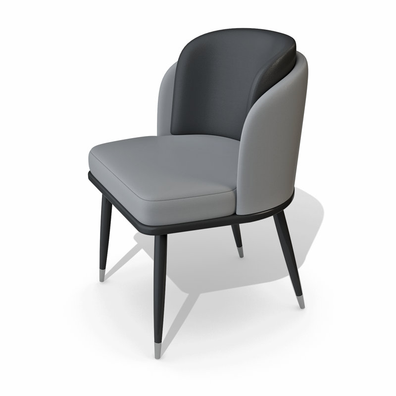 Chaise d'appoint rembourrée en tissu Ariane, Tissu gris, Gris