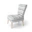 Chaise d'appoint rayée gris et blanc-2138607395
