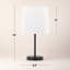 Lampe d'appoint, ensemble de 2,40 cm, style contemporain, métal avec abat-jour blanc-134037217