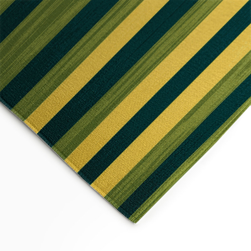 Tapis intérieur / extérieur vert HorizontalStripes, Rectangle 5 pi x 7 pi