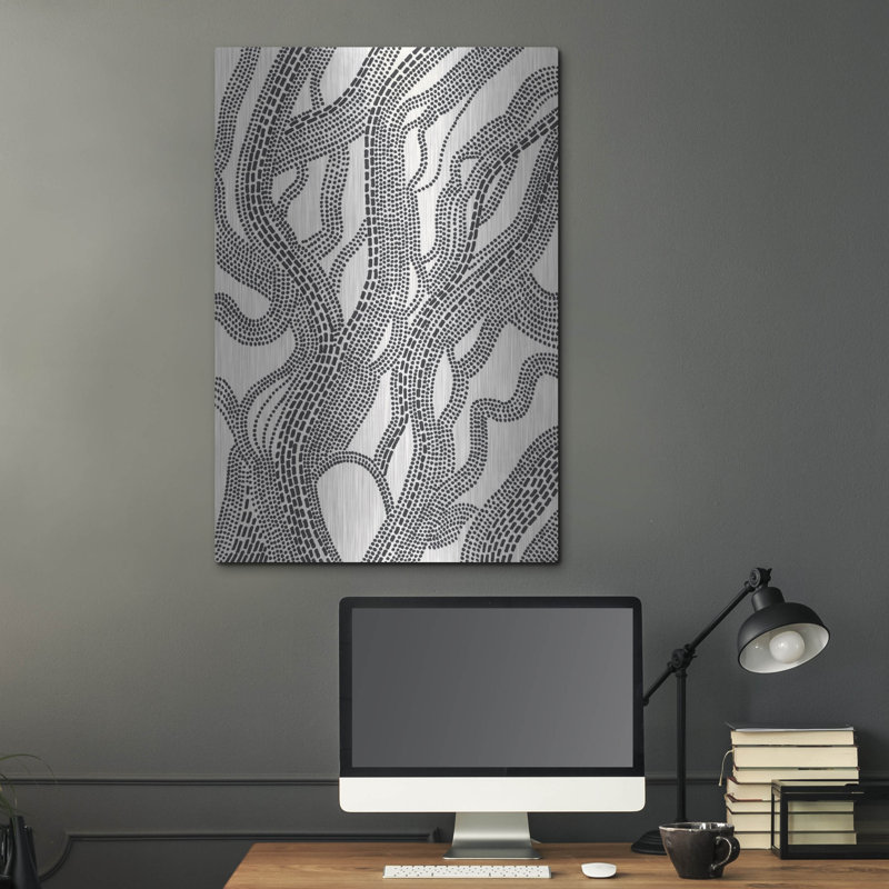 «Dots and Dash I» par Regina Moore, art mural en métal, H 36 po x l 24 po