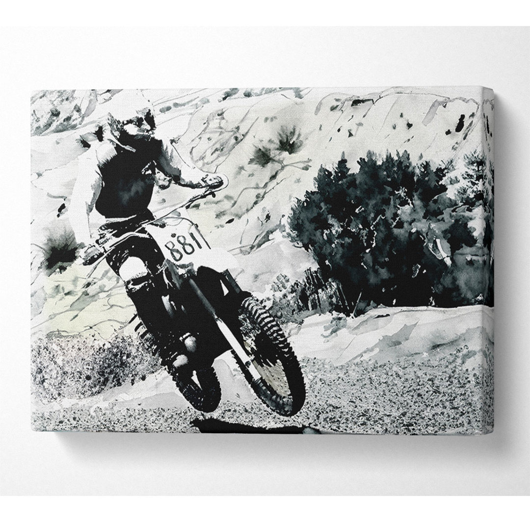 Motorcross-Retro-Rennen - Kunstdrucke auf Leinwand