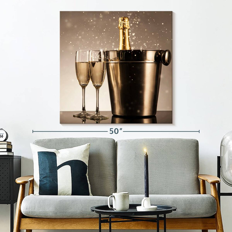 Yarlin Golden Champagne Celebration, 33" H x 33" W