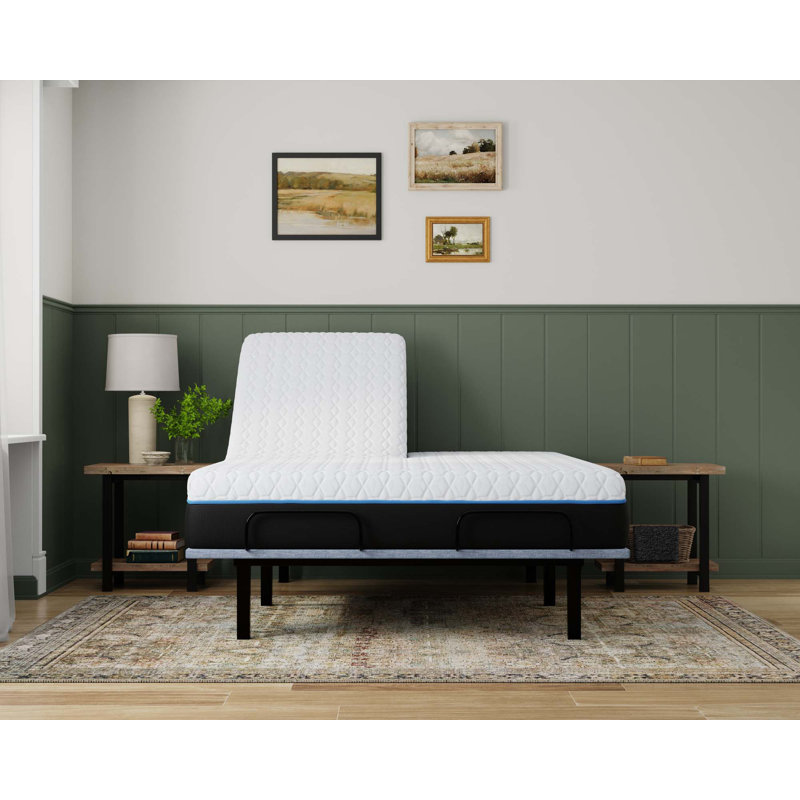 Matelas en mousse viscoélastique pelucheux à dessus divisé 14 po Copper Lux avec tissu de refroidissement à changement de phase