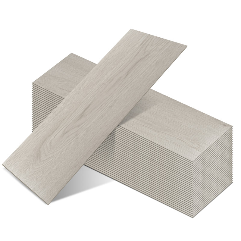 45.72 cm x 15.24 cm Vinyl Floor Tiles, 50 Per Pack, Ivory Driftwood