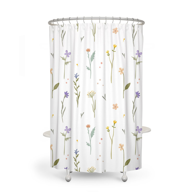 Floral Shower Curtain, 83" H x 70" W