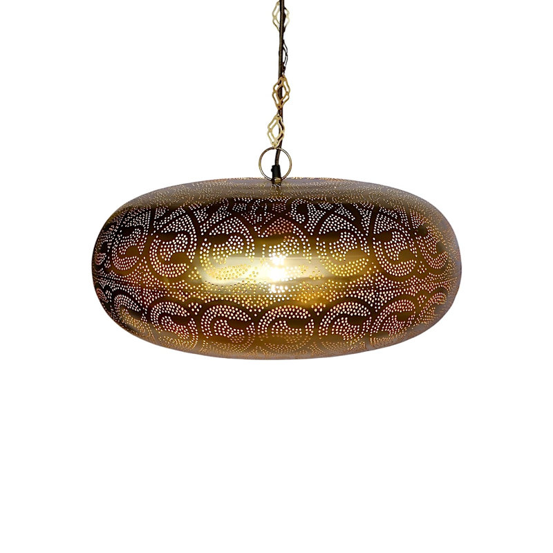 Handcrafted Brass Moroccan Pendant Light, Brass