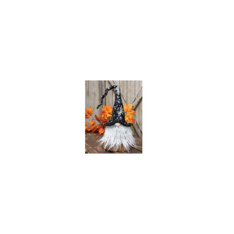 Gnome chapeau de sorcière à paillettes haut