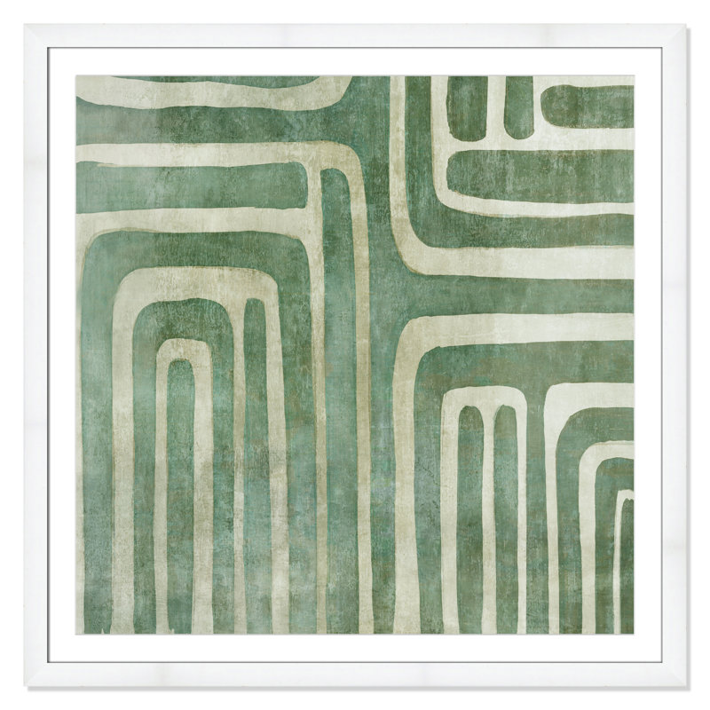 «Whimsical Green I Print» par Emma Peal, Cadre blanc, H 42,5 po x l 42,5 po