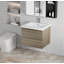 Meuble-lavabo flottant avec lavabo, meuble-lavabo mural moderne avec lavabo en résine et tiroirs à fermeture en douceur-569338781-569338780