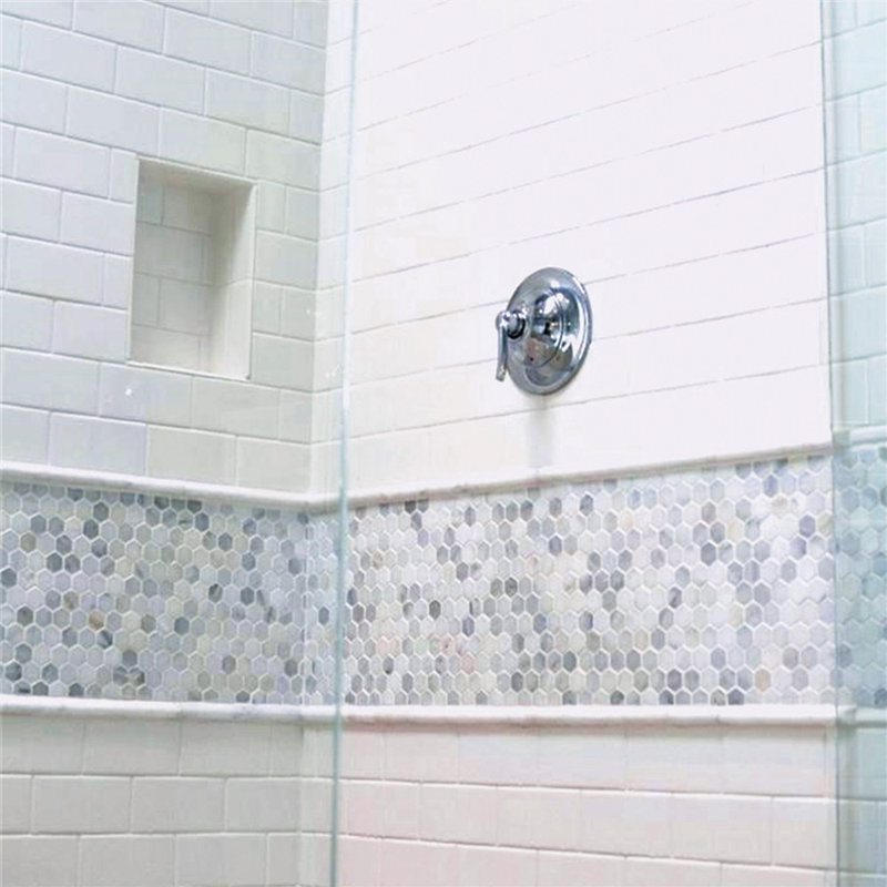 Calacatta 11" x 11" Marble Mosaic Tile, LIght Gray