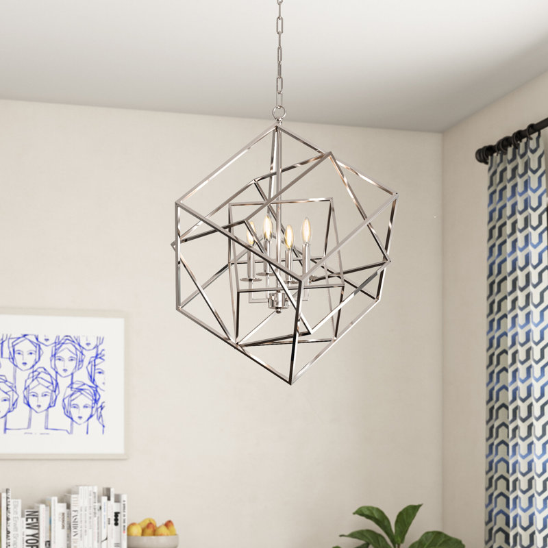 Ellenboro 4 - Light Dimmable Chandelier, Nickel