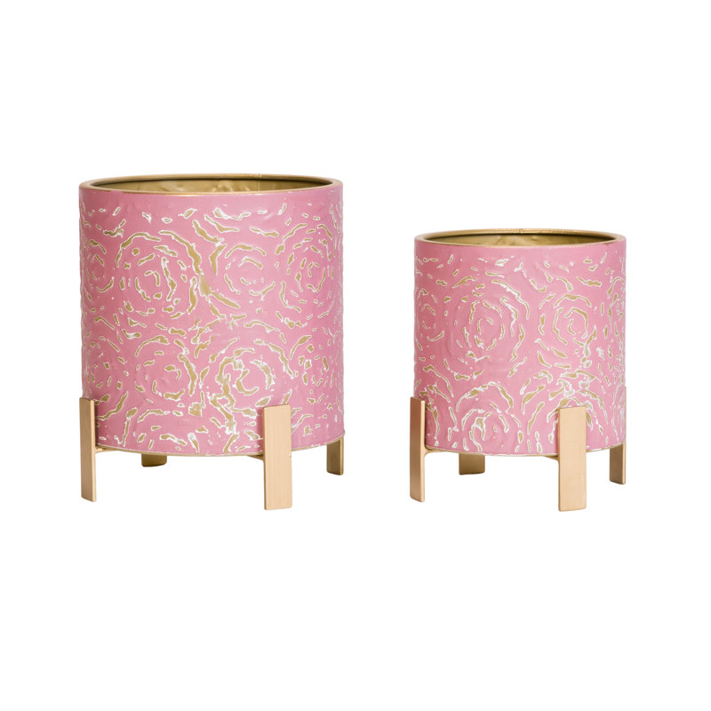 Ensemble de pot à fleurs en métal 4 pieds Laura Glam