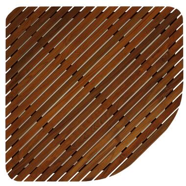 Loon Peak® Daquavious Teak & Wood Shower Mat with Non-Slip Backing