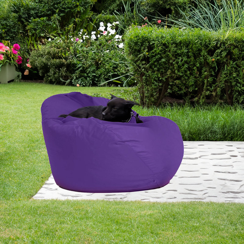 Fauteuil à billes et chaise longue en polyester, Polyester mauve