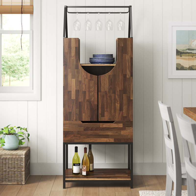 Frenchboro 26.77'' Bar Cabinet, Light Hickory