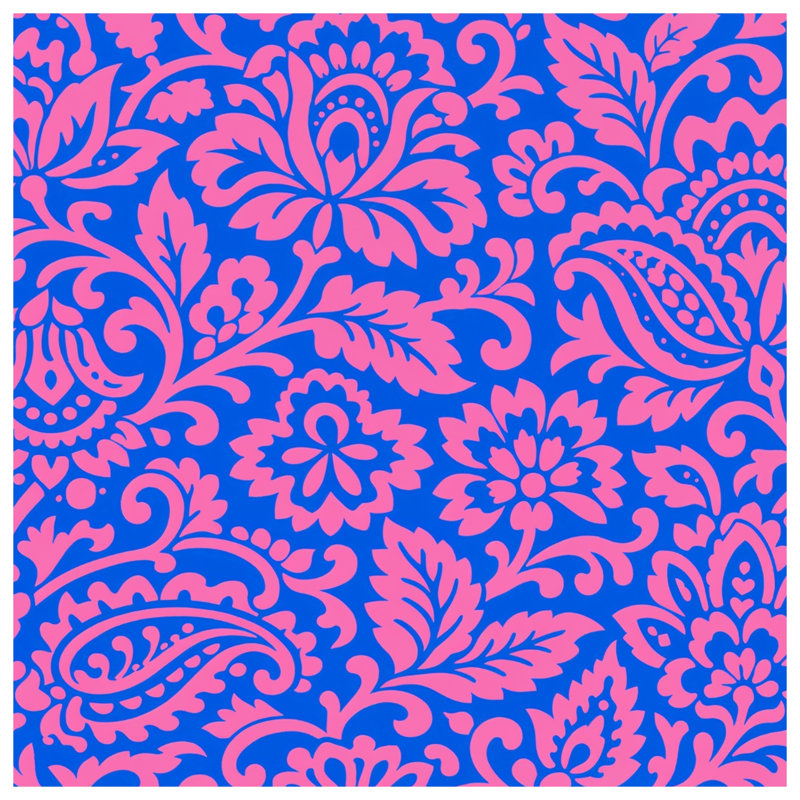 Pink Floral Damask Quilted Thin Bedspread, King