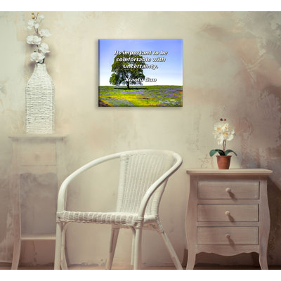 Artsy Quote "Its important to be comfortable with uncertainty." By Xiaolu Guo Gallery Wrapped Canvas